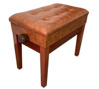 Piano Bench with Storage - Genuine Leather Stool for Performance and Practice - Versatile for Dressing Table Use - Ideal for Adults