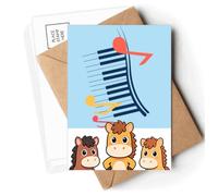 Piano Bight Musical Notation Postcards Envelopes Cards Mailing Year Horse