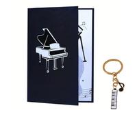 Piano Birthday Card 3D Pop Up Piano Birthday Card and Keyring Bundle for Music Lovers Pop Up Grand Piano Card for All Occasions