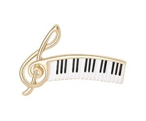 Piano Brooch Pin Zinc Alloy Elegant Music Note Lapel Accessory | Gift-ready for Women and Music Students, Versatile for Shirts or Scarves, Timeless Delicate Design