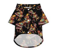 Piano Butterfly Colorful Dog Shirt for Dogs & Cats Breathable Short Sleeve Pet T-Shirt Lightweight Dog Summer Tops L