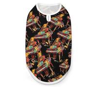 Piano Butterfly Colorful Dog Shirt for Dogs & Cats Soft Breathable Pet Vest T Shirt Lightweight Dog Tank Top L