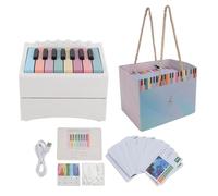 Piano Calendar USB Rechargeable Playable Piano, Desk Calendar with 52 Weekly Music Cards, Interactive Sheet Music Ornament for Music Lovers and Pianists (White)