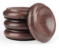 Piano Caster Cups Furniture Floor Felt Pad Cups Hardwood Coasters Anti-Sliding Floor Protectors Feet Protector Pads for All Floors & Wheels of Furniture, Sofas and Bed (Walnut)