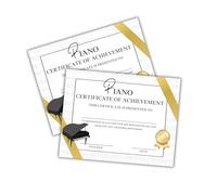 Piano Certificate of Achievement Award | 50 pk 8.5x11” Completion for Student Music Lessons Bulk Merit Blank Paper Orchestra Recognition Instrument
