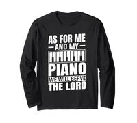 Piano Christian Music Lover Pianist Worship Teacher Musician Long Sleeve T-Shirt