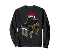 Piano Christmas Lights Funny Jazz Music Keyboard Piano Xmas Sweatshirt