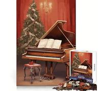 Piano Christmas Tree 1000 Piece Jigsaw Puzzle for Adults Smart Reason Toy Home Enjoy Sharp Edge Santa Wish Item (50x75cm)