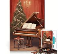 Piano Christmas Tree 1000 Pieces Jigsaw Puzzles for Teenagers Enhance Memory Easy Leisure Firm Cut Wall Art Decor (38x52cm)