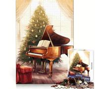 Piano Christmas Tree Jigsaw Puzzles 1000 Piece for Teenagers Enhance Recall Relax Time Exact Edge Creative Gift (38x26cm)