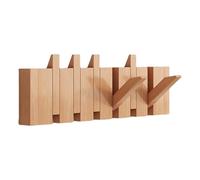 Piano Coat Rack - Flip Down Wall Hook, Wooden Clothes Hat Hanger | Natural Wood Wall Mounted Coat Hook, Piano Style Coat Rack Hanger for Closet, Kitchen, Bedroom, Bathroom, Entrance Door