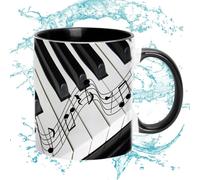 (Piano) Coffee Mug, Music Themed Coffee Mugs, Guitars Piano Violin 350ml Ceramic Mug, Creative Music Mug, Ceramic Mug Coffee Tea Milk Cups, Coffee Cup Guitar