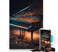 Piano Colorful 1000 Piece Jigsaw Puzzle for Adults Smart Reason Toy Home Enjoy Sharp Edge Santa Wish Item (38x52cm)