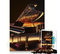 Piano Colorful 1000 Piece Jigsaw Puzzles for Adults Improve Memory Anxiety Relief Sharp Edge Wall Art Decor (38x26cm)
