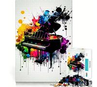 Piano Colorful 1000 Piece Jigsaw Puzzles for Teenagers Memory Boost Home Leisure Image Assembly Lovely Gift (50x75cm)