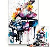 Piano Colorful 1000 Pieces Jigsaw Puzzles for Adults Memory Boost Home Pastime Image Assembly Wall Art Decor (50x75cm)