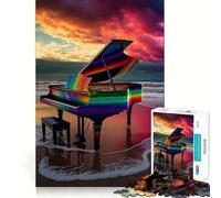 Piano Colorful 1000 Pieces Jigsaw Puzzles for Teenagers Improve Memory Mental Relax Sharp Edge Creative Gift (38x26cm)