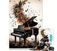 Piano Colorful Jigsaw Puzzle 1000 Piece for Adults Smart Reason Toy Home Pastime Smooth Edge Art Collectible (38x52cm)