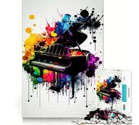 Piano Colorful Jigsaw Puzzles 1000 Piece for Teenagers Enhance Recall Relax Time Exact Edge Creative Gift (38x26cm)