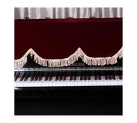 Piano Cover 88 Key Half Draped Piano Cover Golden Velvet Dust-Proof Keyboard Cover 3 Colors Folding Musical Accessories(Red)