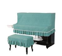 Piano Cover Cloth Upright Elegant And Meticulous Simplicity With Dust-Proof Protective Anti-scratch Piano & Keyboard(Green,Piano - Single Stool)