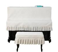 Piano Cover Cloth Upright Elegant And Meticulous Simplicity With Dust-Proof Protective Anti-scratch Piano & Keyboard(White,Piano - Single Stool)