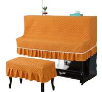Piano Cover Cloth Upright Elegant And Meticulous Simplicity With Dust-Proof Protective Anti-scratch Piano & Keyboard(Orange,Piano - Double Stool)