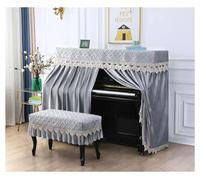 Piano Cover Decorative Stool Two-piece Set Minimalist Home And Sun Proof Solid Color Cloths(Color 04,155x40x130cm 78x38cm)