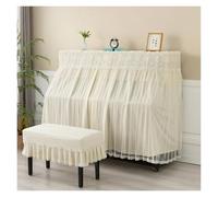 Piano Cover Dust Protector Full Cover Lace Modern Simple Princess Lotus Embroidery Piano Dust Covers(Light green,153x35cm Cover)