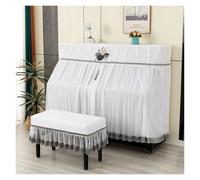 Piano Cover Dust Protector Full Cover Lace Modern Simple Princess Lotus Embroidery Piano Dust Covers(Orange,153x35cm Cover)