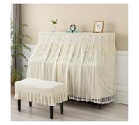 Piano Cover Dust Protector Full Cover Lace Modern Simple Princess Lotus Embroidery Piano Dust(Light green,153x35cm Cover)