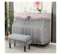 Piano Cover Dust Protector Modern Simple Dustproof Cover Lace Embroidered Cloth Art Piano Bench Cushion Home Decor Bed Headboard(Color 5,Piano full cover+single stool cover)