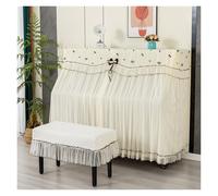 Piano Cover Dust Protector Modern Simple Dustproof Cover Lace Embroidered Cloth Art Piano Bench Cushion Home Decor Bed Headboard(Color 3,Piano full cover+double stool cover)