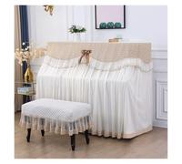 Piano Cover Dust Protector Modern Simple Dustproof Cover Lace Embroidered Cloth Art Piano Bench Cushion Home Decor Bed Headboard(Color 1,Piano full cover+double stool cover)