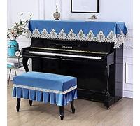 Piano cover， Fashion Dust Proof Cover Electronic Piano Upright Top Dustproof Fashionable Simple Elegant(Blue,Twin)