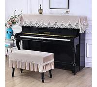 piano cover, Fashion Dust Proof Cover Electronic Piano Upright Top Dustproof Fashionable Simple Elegant(Beige,Full)