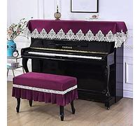 Piano cover， Fashion Dust Proof Cover Electronic Piano Upright Top Dustproof Fashionable Simple Elegant(Rose,Twin)
