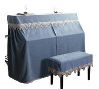 Piano Cover Piano Cover Modern Simple Thickened Princess Electric Piano Cover Piano Stool Cover Against Dust Sun Waterproof(Gentleman Blue,157x41x124 cm)