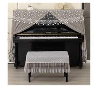 Piano Cover Piano Dust Cover Full Lace Fabric For Playing All Inclusive Convenient Cloth No Need To Take It Off(Grey,38x58cm chair)