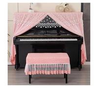 Piano Cover Piano Dust Cover Full Lace Fabric For Playing All Inclusive Convenient Cloth No Need To Take It Off(Pink,38x78cm chair)
