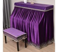Piano Cover Piano Dust Cover Thickened Velvet Piano Full Cover Modern Simple Piano Protective Covers High-grade Luxury Decoration Instruments Accessory-Purple||Piano Cover+Single Stool cover