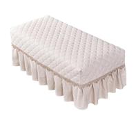 Piano Cover Set, Nordic Style, Dustproof and Protective, Includes Bench Cover, Upright Piano Cover, and Key Cover, Beige Cotton Linen with Lace and Pleated Design