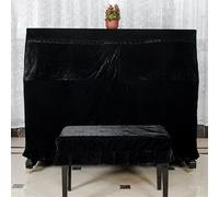 Piano Cover Soft Velvet Decorated Piano Cover Macrame Hand Wash Practical Home With Cover Protective Anti-scratch Against Dust Sun Waterproof(Black Piano cover)
