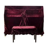 Piano Cover Soft Velvet Decorated Piano Cover Macrame Hand Wash Practical Home With Cover Protective Anti-scratch Against Dust Sun Waterproof(Red Piano cover)
