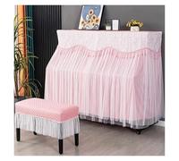 piano covers 2pcs With Chair Elegant Piano Covers FullCover Middle Open Cover Dust Stool(Pink,148-155cm 36-76cm)