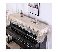 piano covers 85cm*220cm Lace Piano Cover Embroidery Towel Half Dustproof Electronic Organ Protective(Beige)