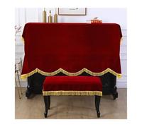 piano covers Classical Thicken Velvet Piano Cover Tassel Drape Design Long/Half Fabric Top Towel With 60x40cm Bench(C1)