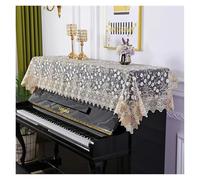 piano covers Modern Piano Covers Floral Embroidery Dust-proof Tablecloth All-purpose Furniture Decorative Cover Electronic Keyboard Protector(Brown)