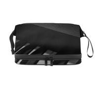 Piano Double Layer Cosmetic Bag for Women and Girls, Travel Toiletry Bag Makeup Handy Pouch Organiser Bag with Brush Compartment