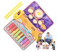 Piano Drum Mat, Piano Drums Playing Mat - Piano and Drum Keyboard Mat with 2 Drumsticks,2 in 1 Musical Mat, 8 Instrument Sounds, AP Toys